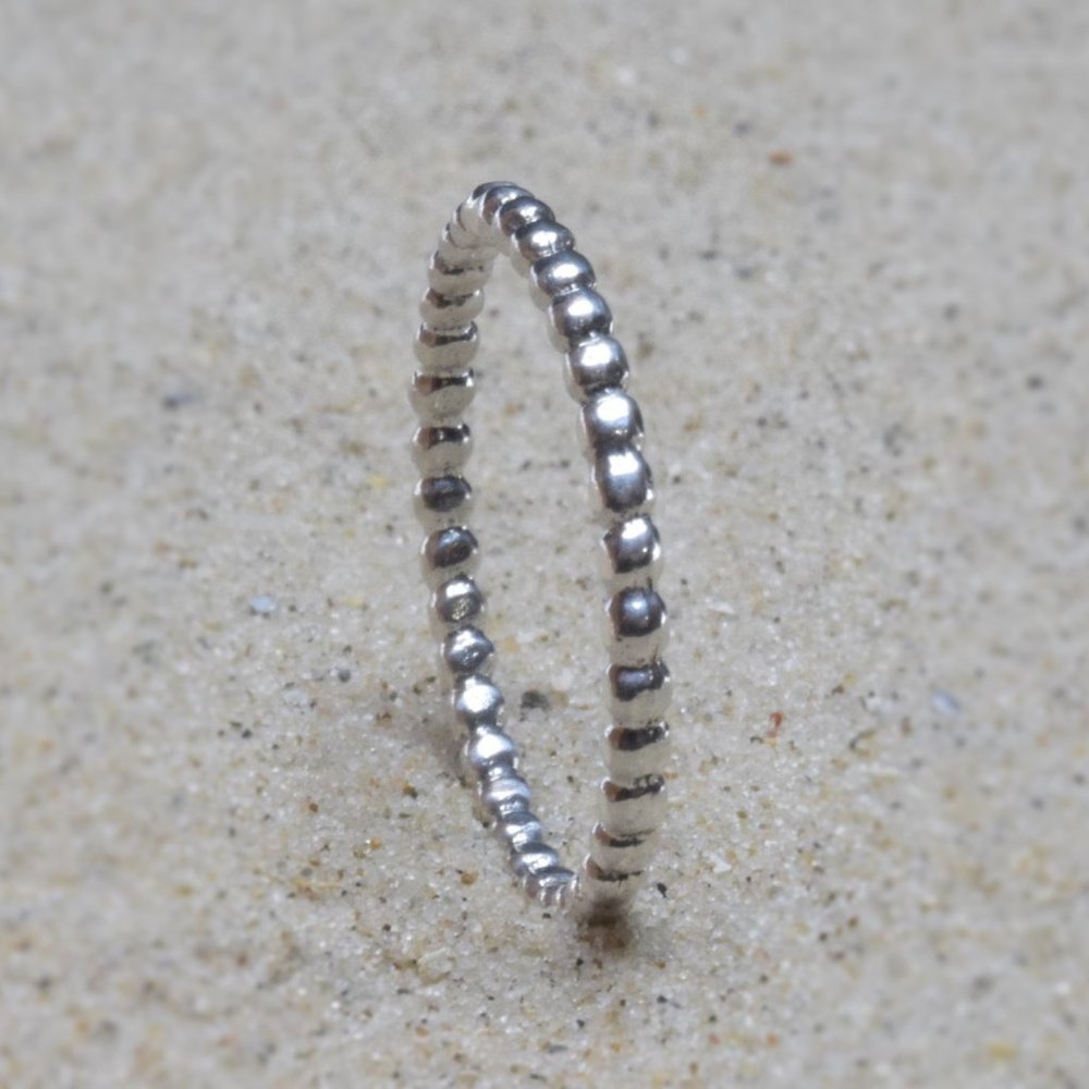 Sterling Silver Bead Beach Ring